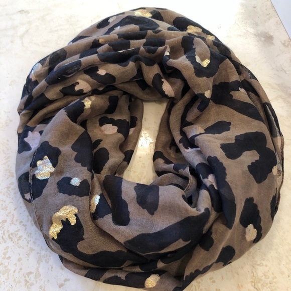 Minicci Accessories - Cheetah Scarf Tan Black Gold